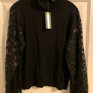 Joseph A. Sequin Sleeve Sweater